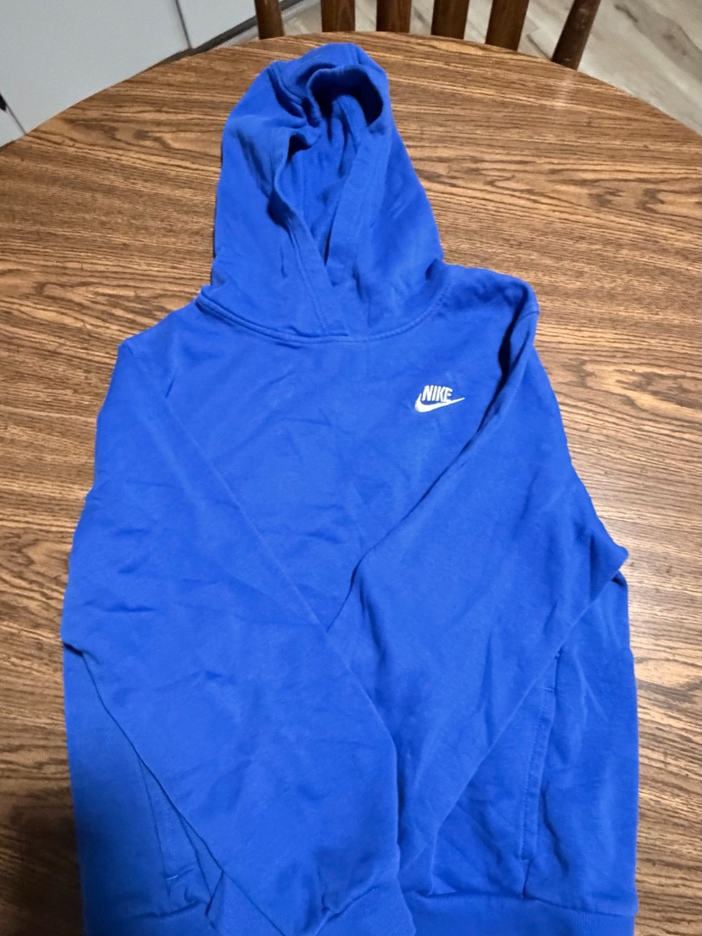 Nike Men's Bright Blue Crewneck Hoodie with Chest Swoosh